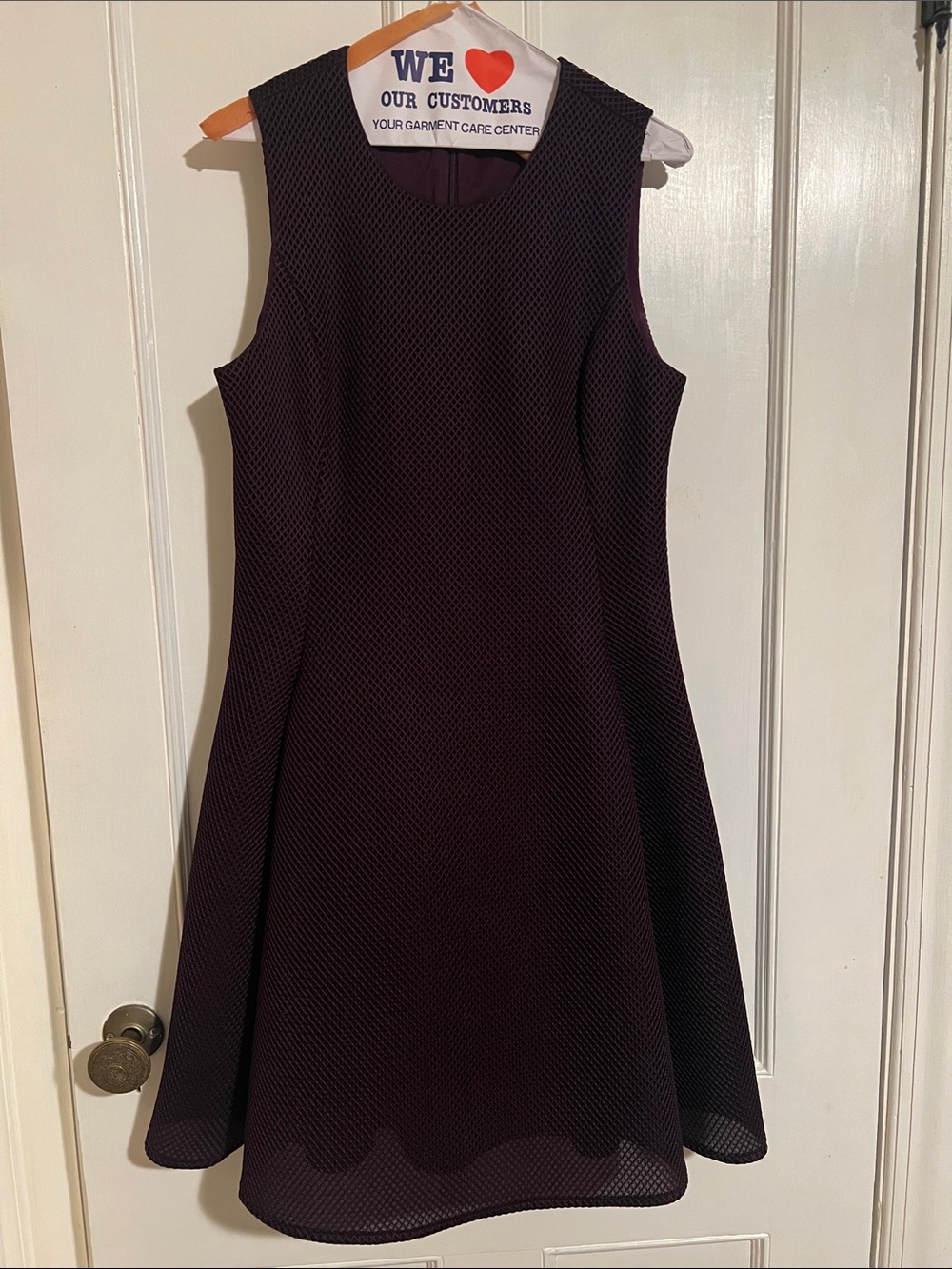 DKNY Sleeveless Fit-and-Flare Dress in Deep Plum
